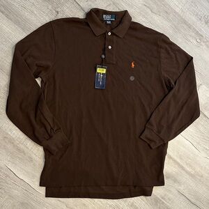 Polo by Ralph Lauren Men's Dark Brown Polo Shirt size large New with tag